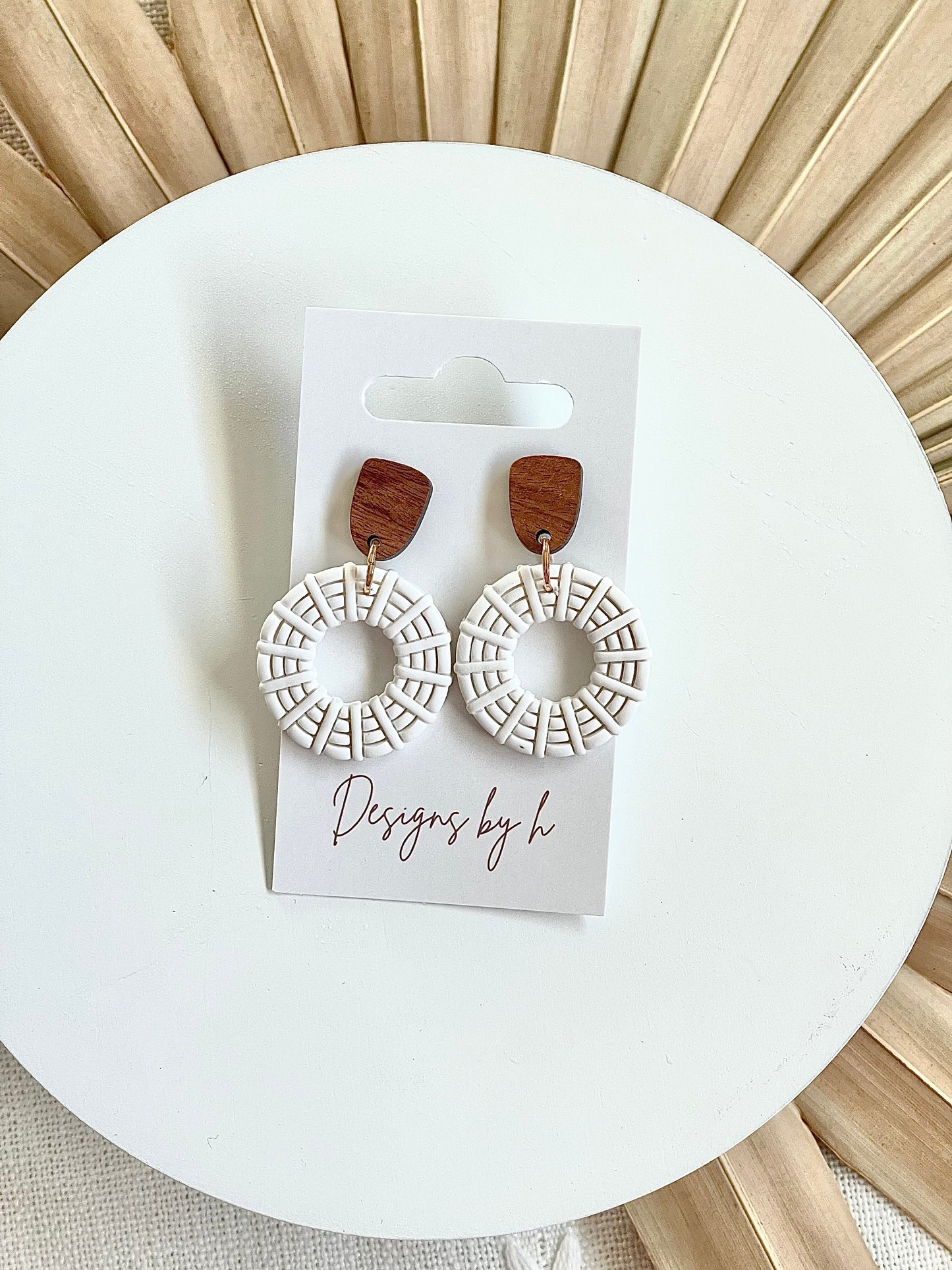 White Clay Rattan Dangle