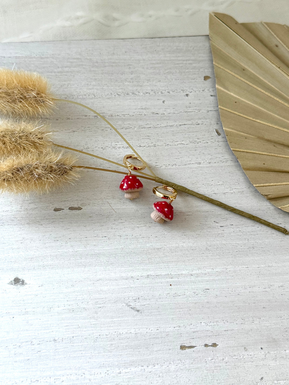 Mushroom Bead Huggie