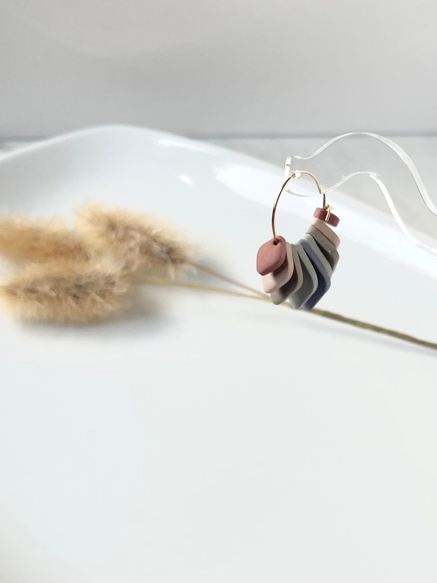 Beaded Diamond Hoops