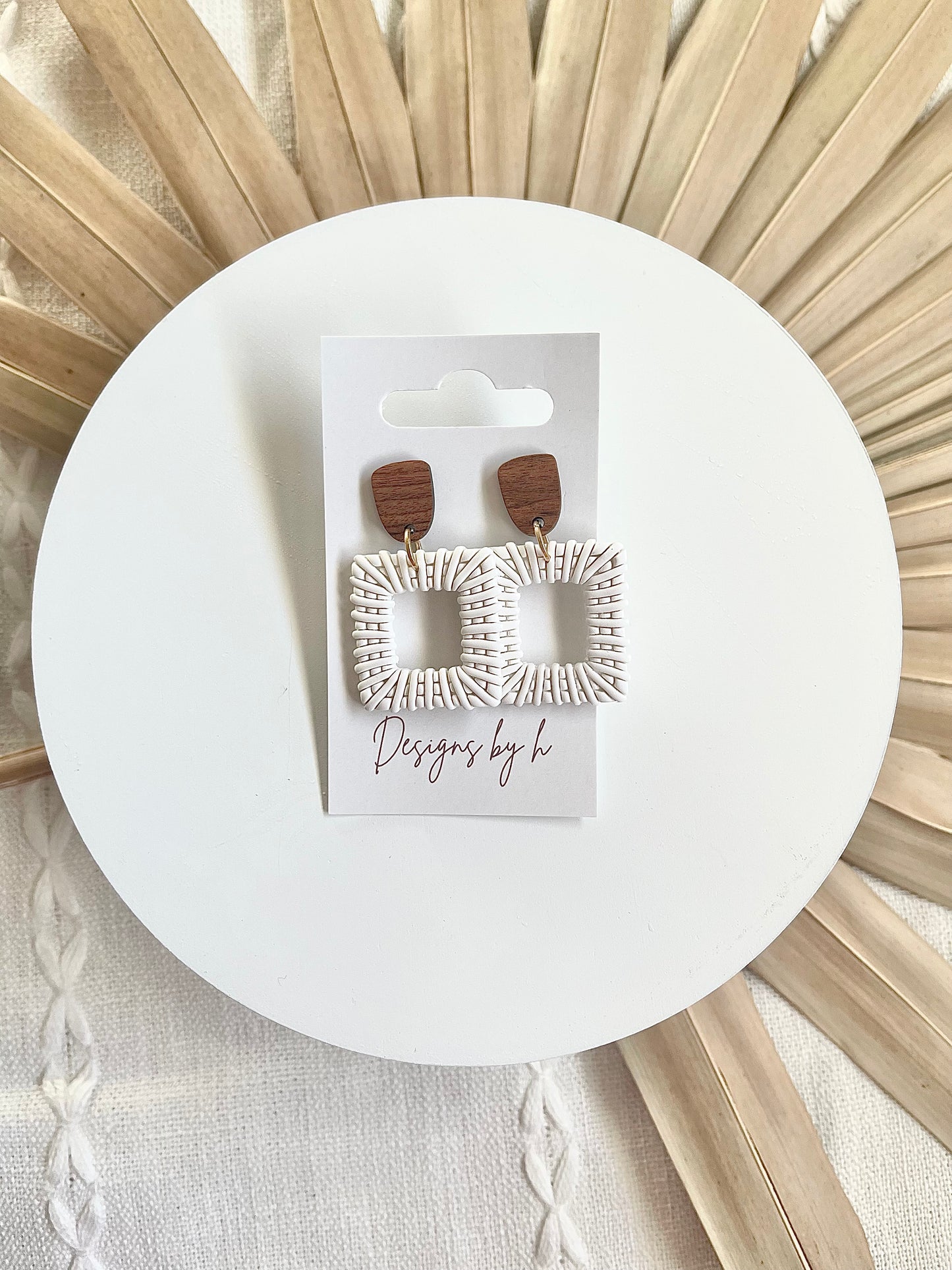 White Clay Rattan Dangle