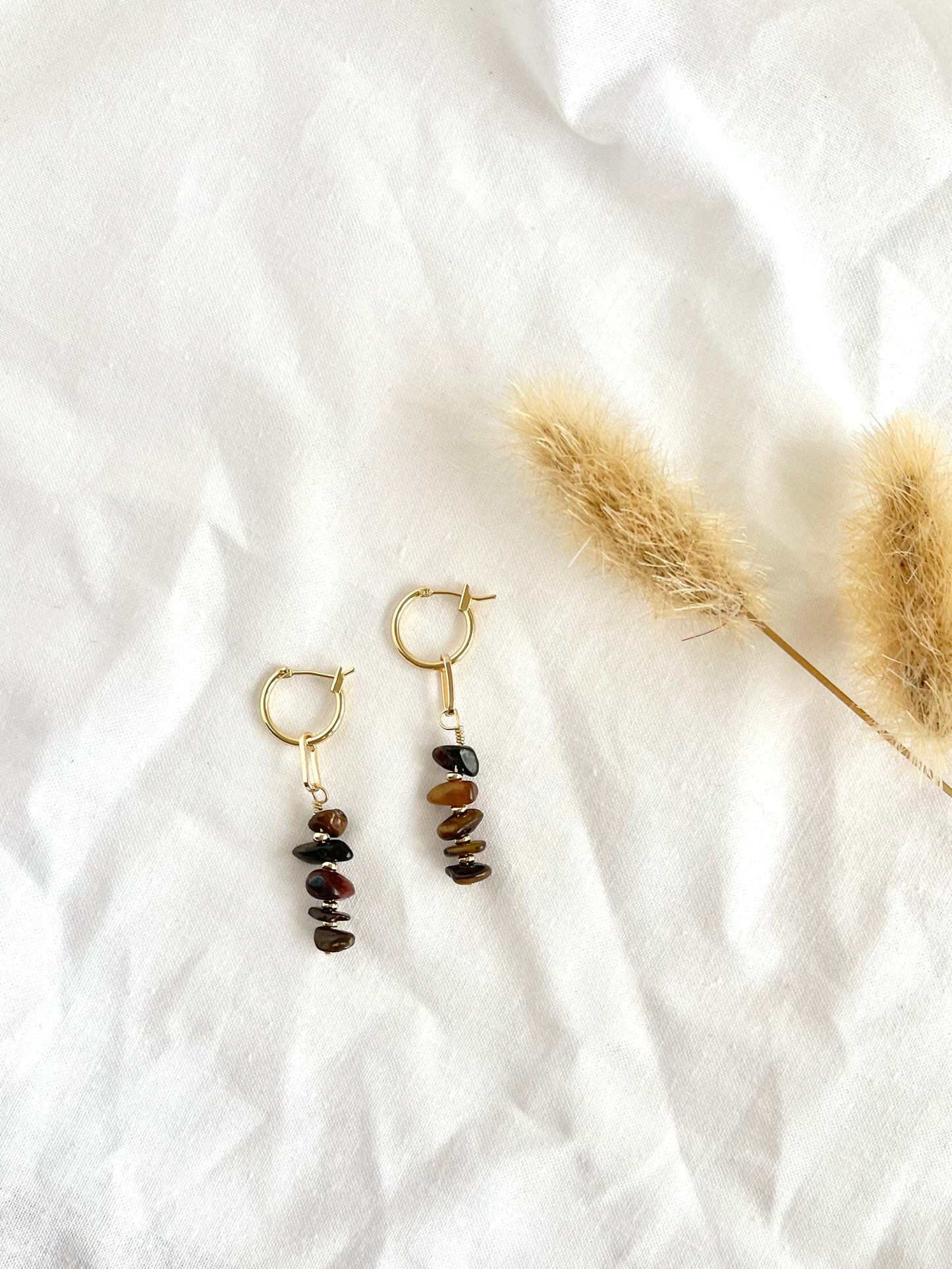 Crystal chip beaded hoop