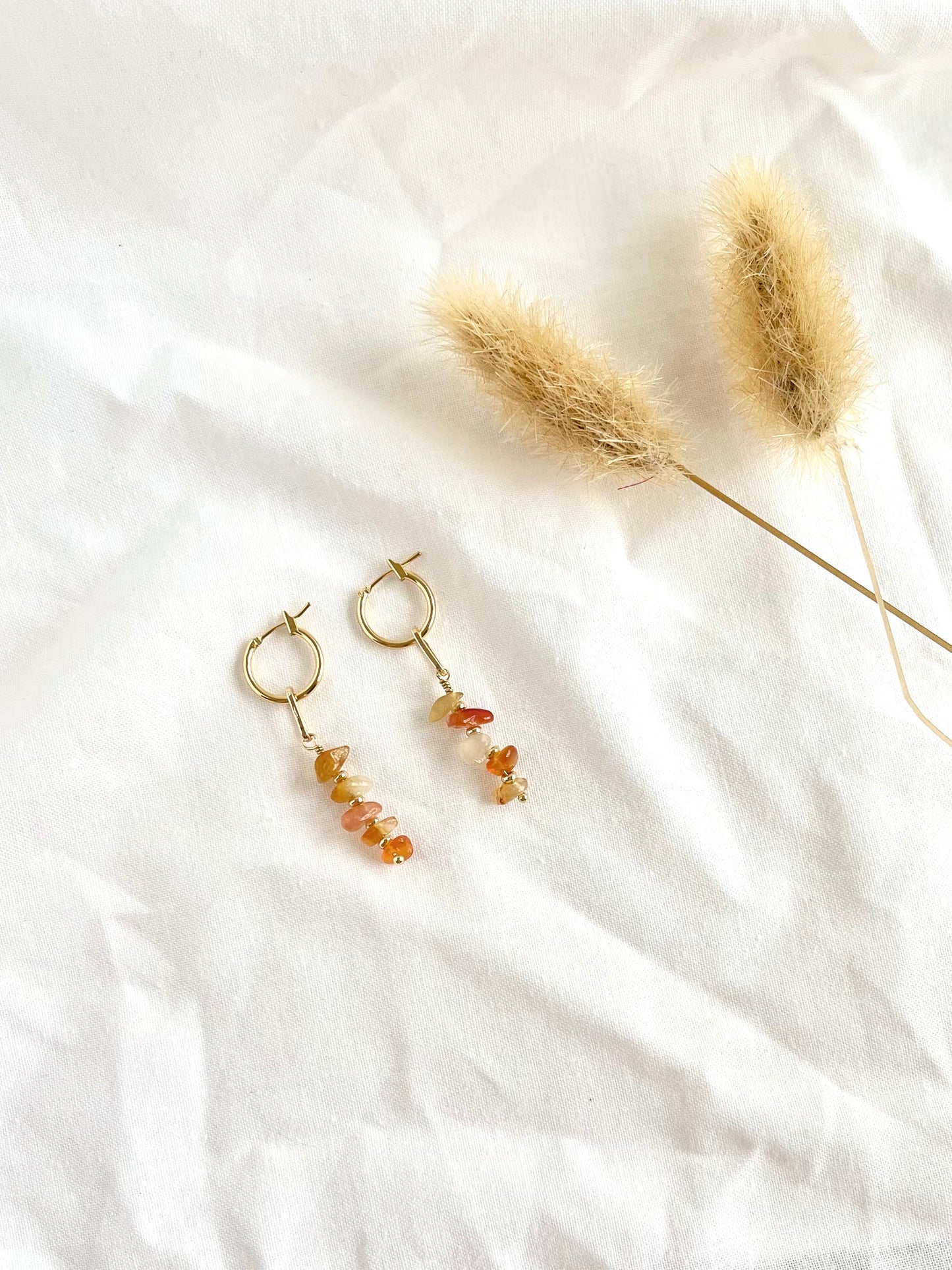 Crystal chip beaded hoop