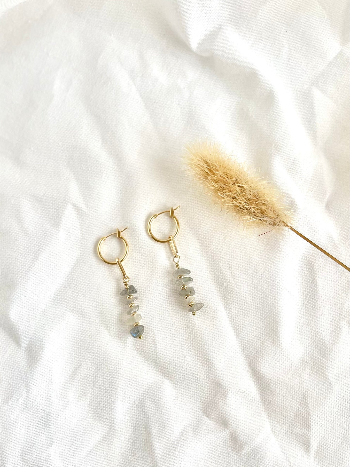 Crystal chip beaded hoop