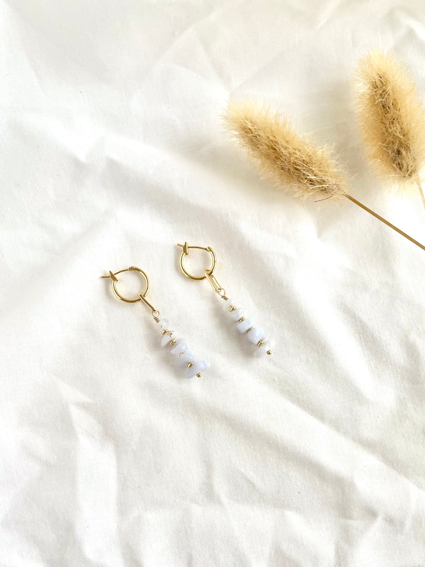 Crystal chip beaded hoop