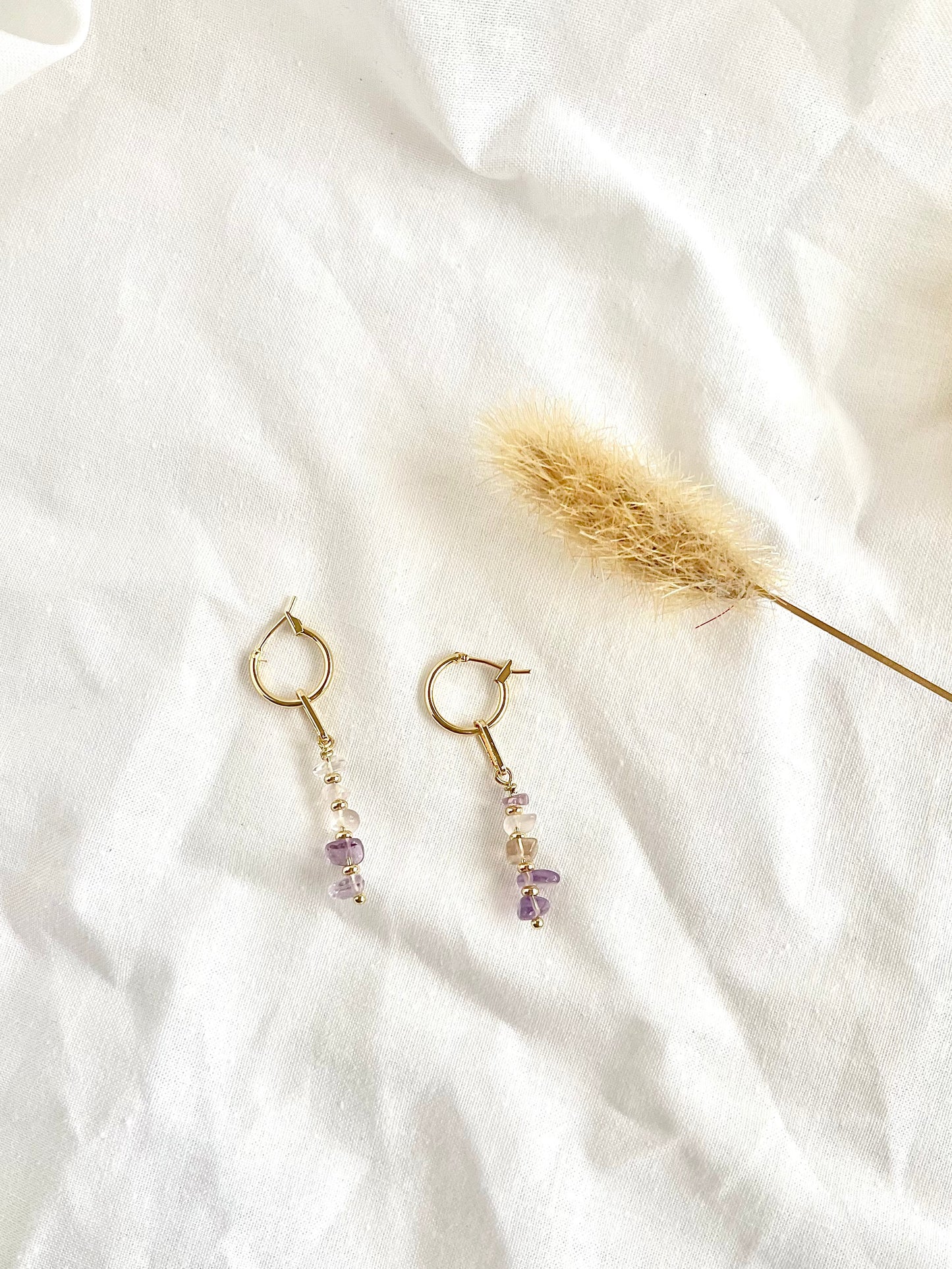 Crystal chip beaded hoop