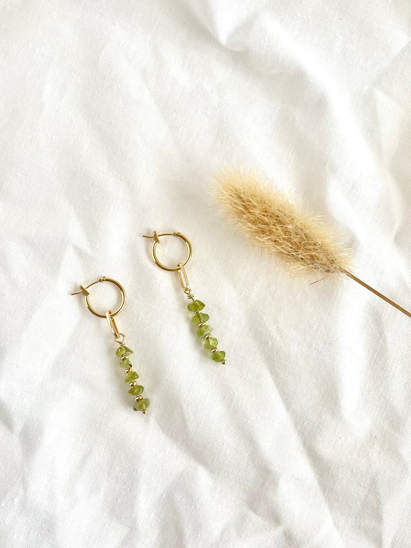 Crystal chip beaded hoop