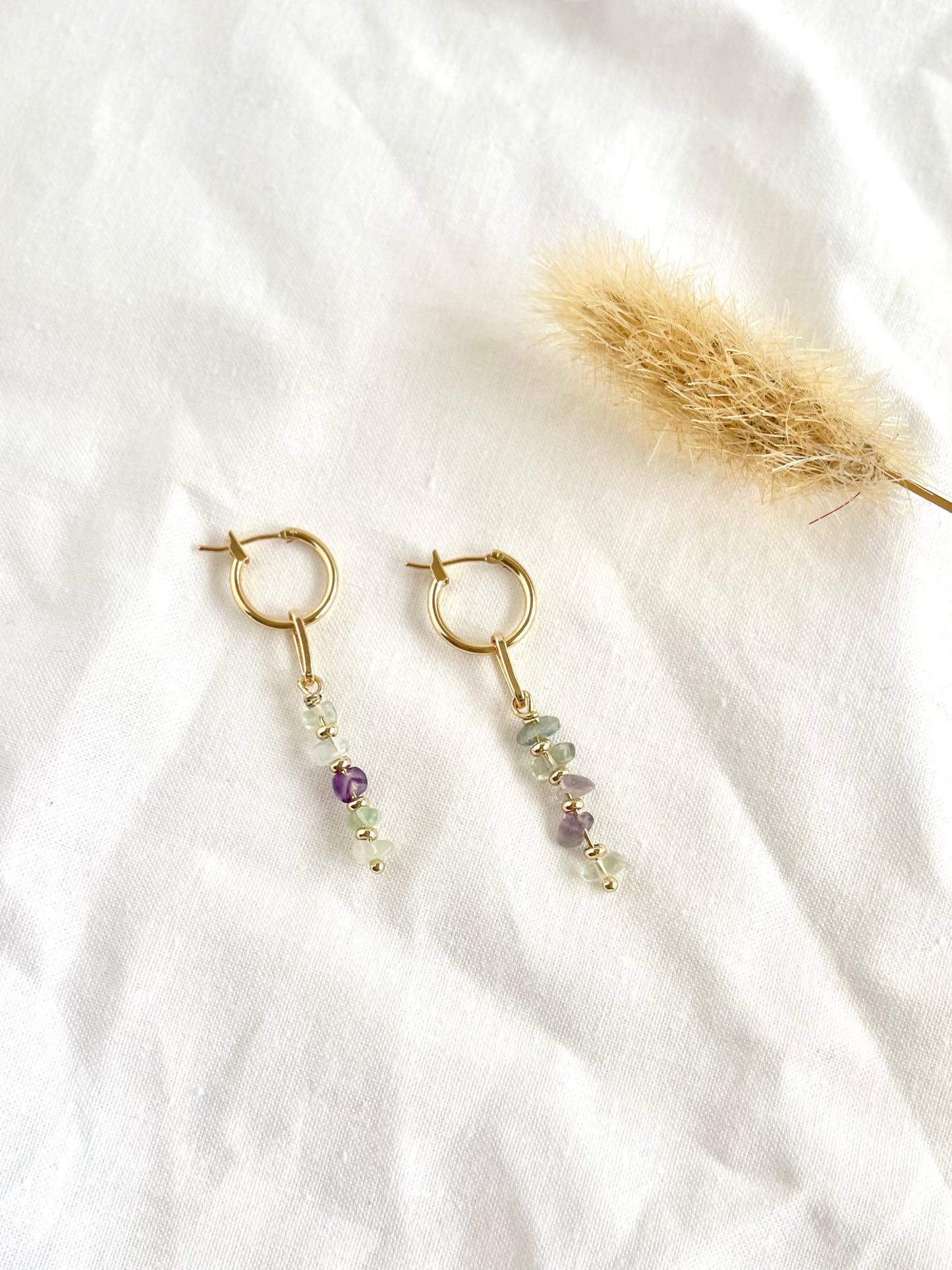 Crystal chip beaded hoop