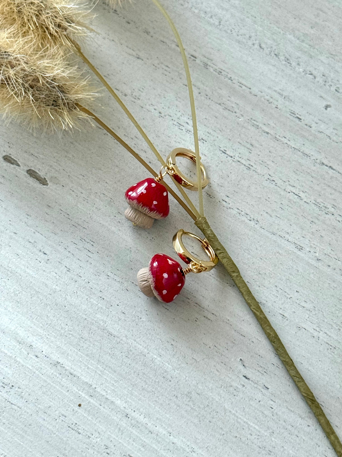 Mushroom Bead Huggie