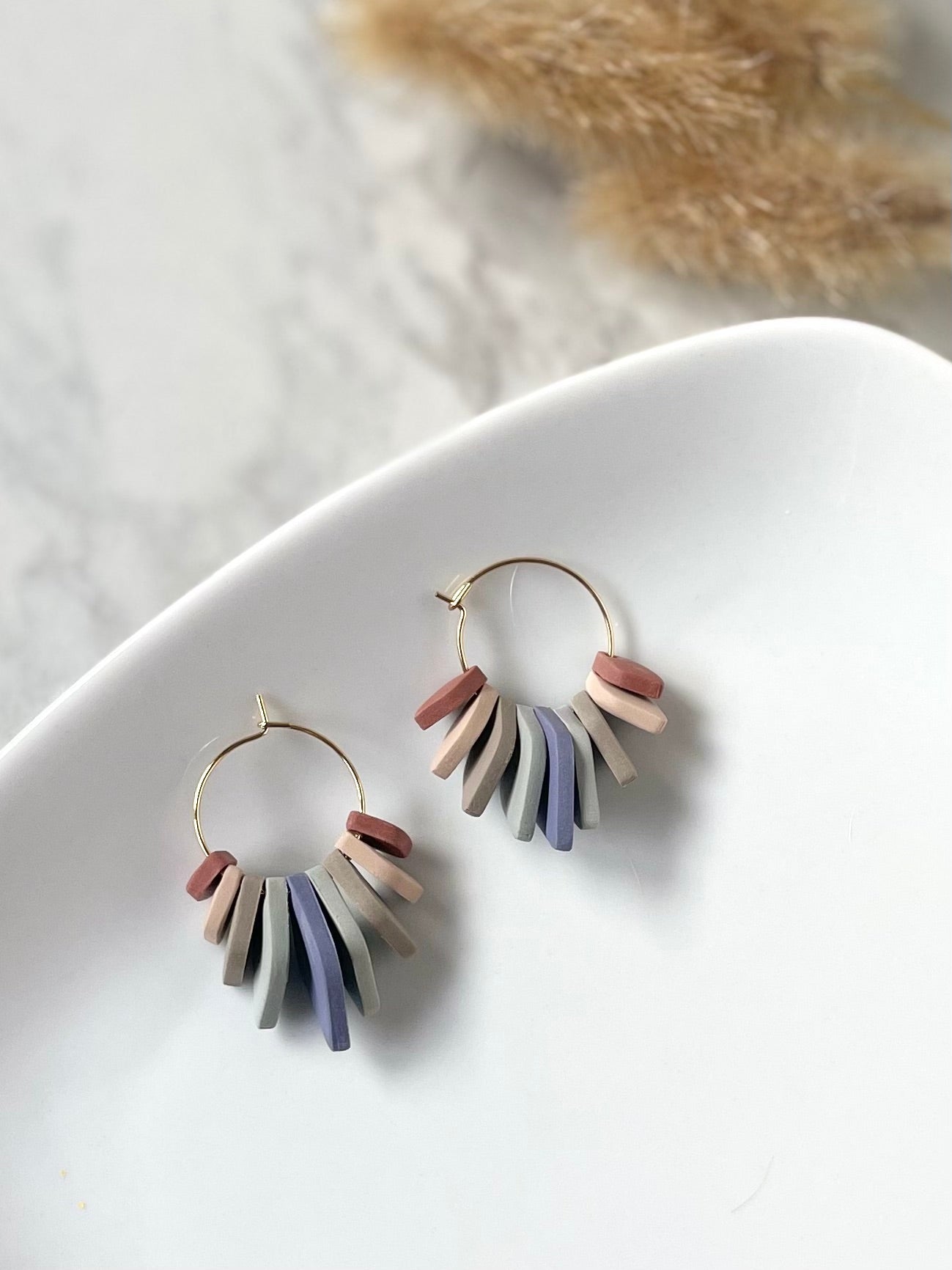 Beaded Diamond Hoops