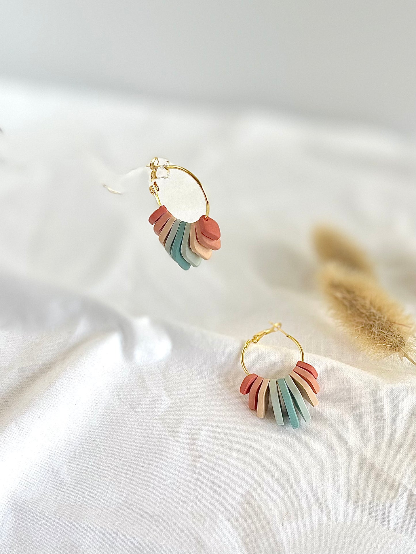 Beaded hoops in Spring Palette