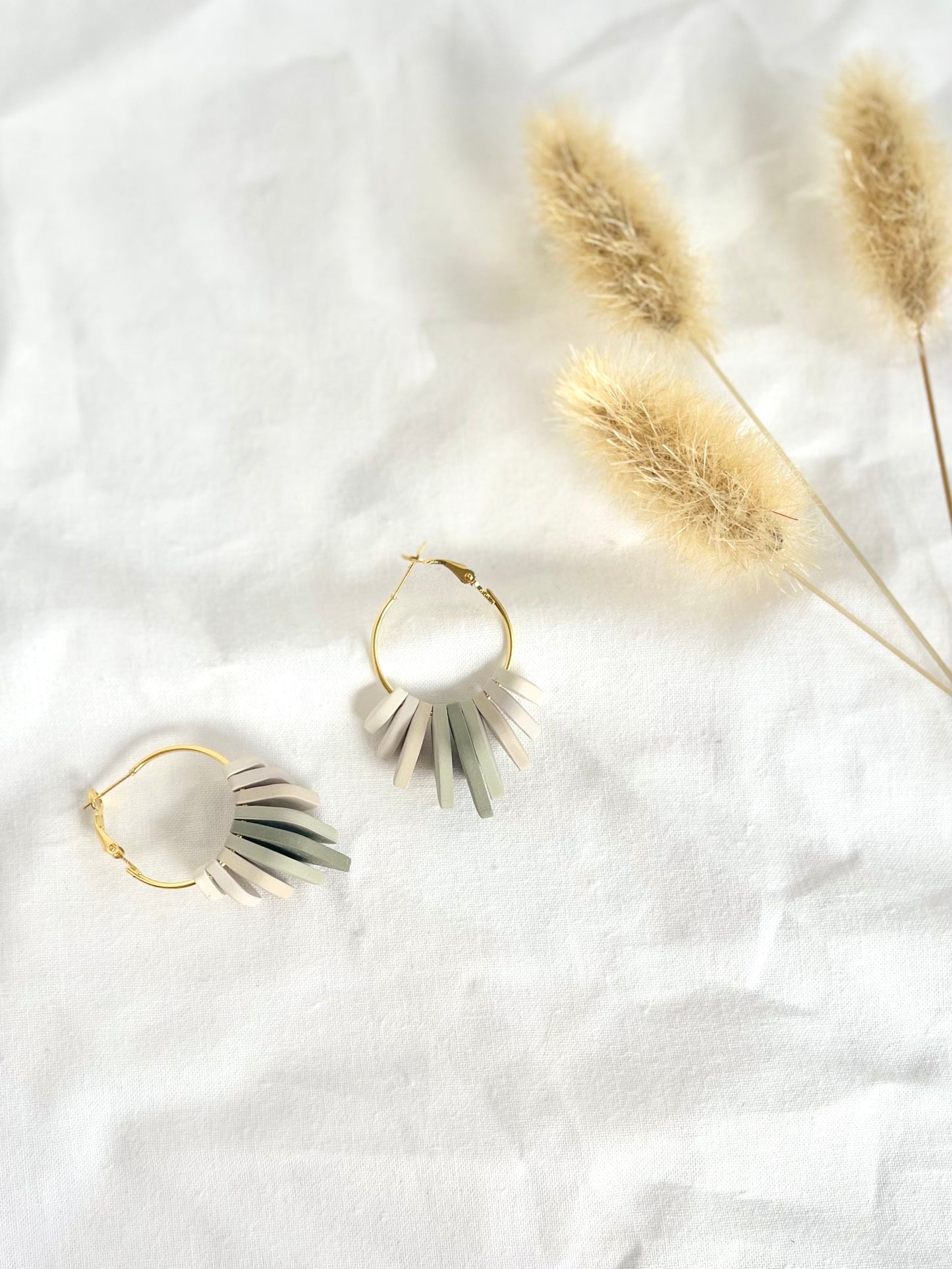 Beaded hoops in Earthly Essence