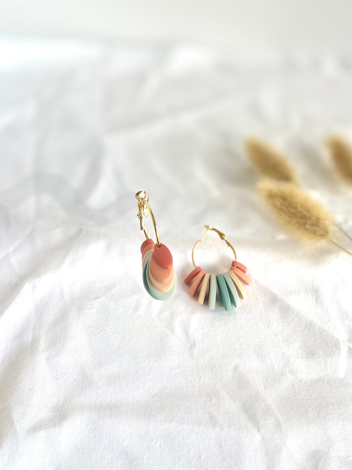 Beaded hoops in Spring Palette