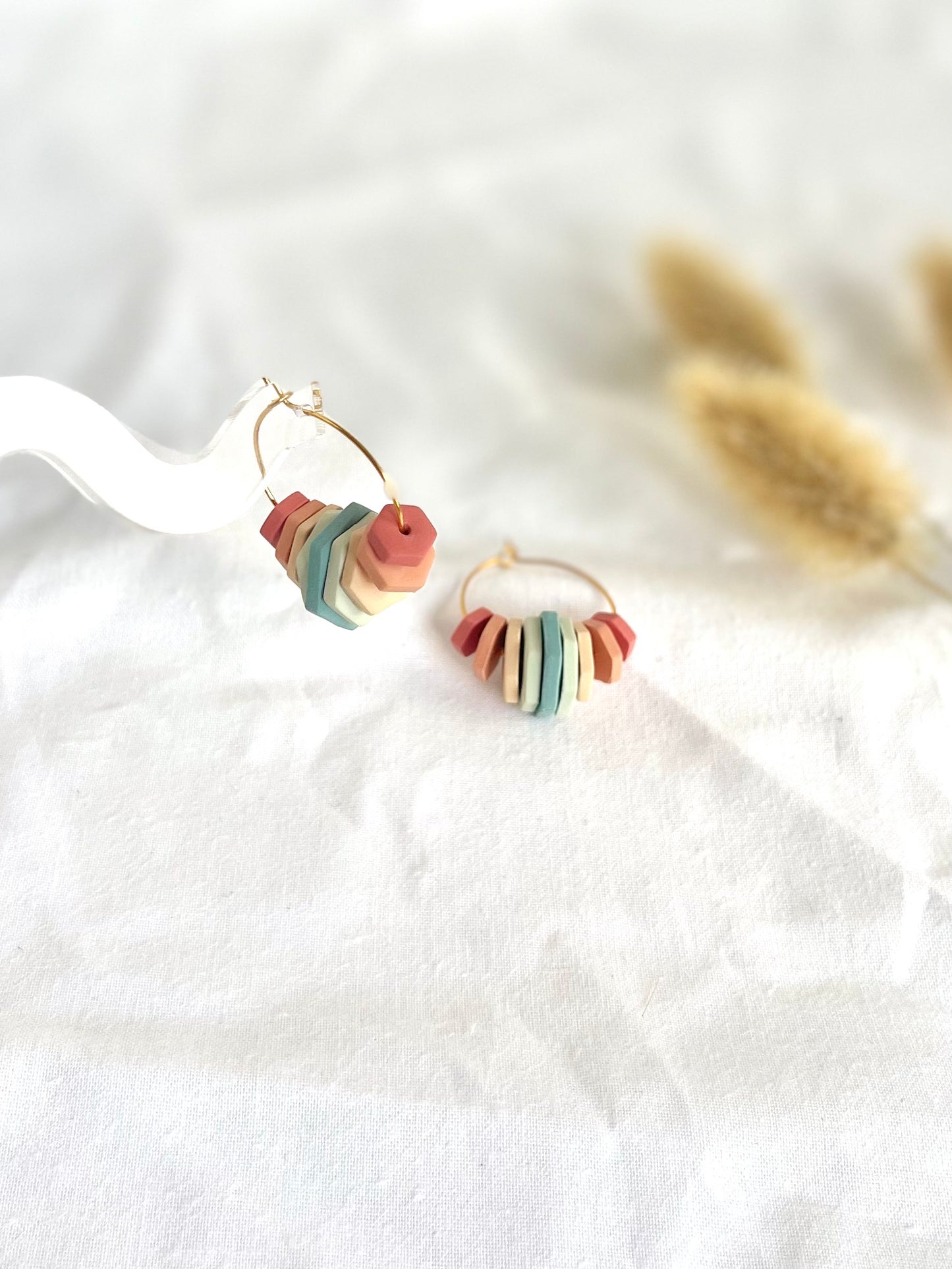 Beaded hoops in Spring Palette